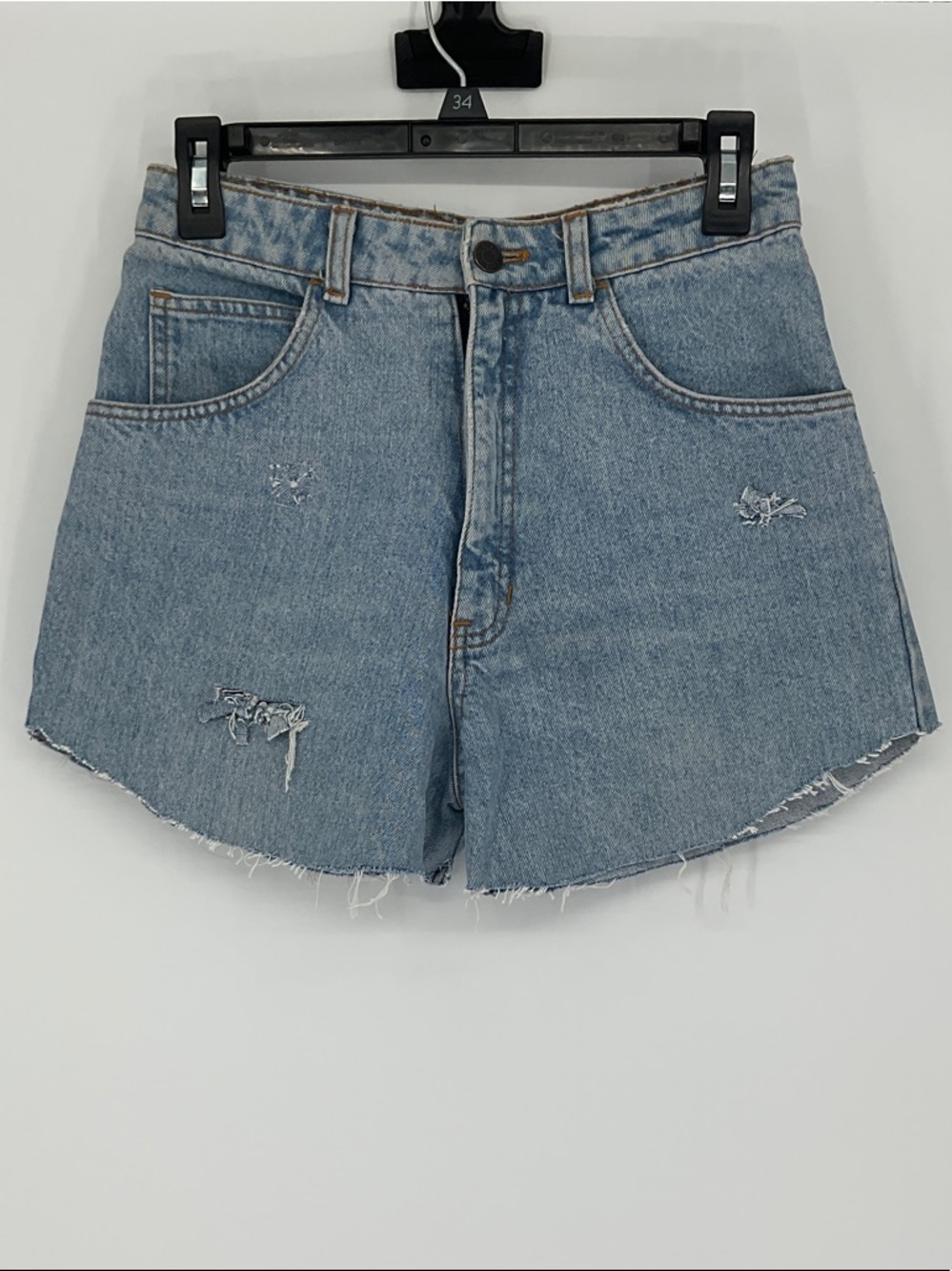 GAP Light Wash Distressed Denim Cutoff Jean Shorts Size 7/8 Raw Hem Y2K